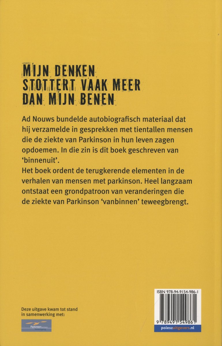 Mijn denken stottert vaak meer dan mijn benen - back cover