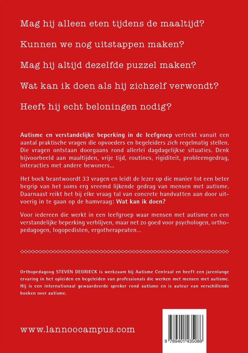 Autisme en verstandelijke handicap in de leefgroep - back cover