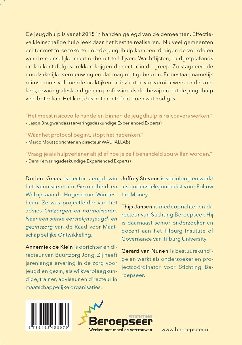 Beroepseer - Écht doen wat nodig is - back cover