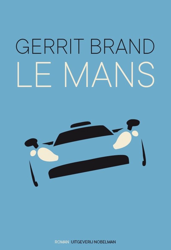 Boek kaft 'Le Mans' met blauwe achtergrond, tekst en een gestileerde sportwagen.