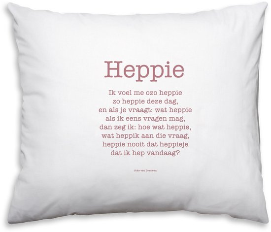 Poezie om te kussen - Heppie, gedicht op kussensloop