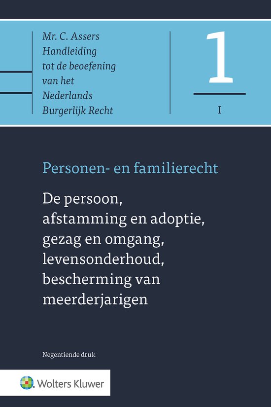 Asser-serie 1-I - De persoon, afstamming en adoptie, gezag e ... - cover