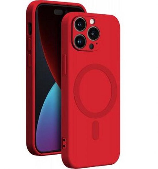 Coque Apple iPhone 14 Pro Max Compatible MagSafe Silicone Rouge Bigben
