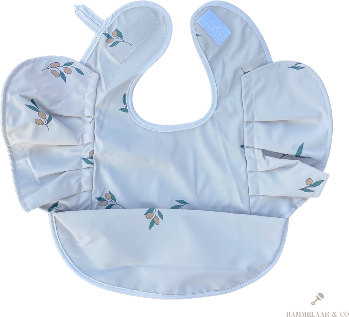 Goedkoopste Rammelaar&Co Slabber Olive - Slabber voor Baby's - Olijfpatroon - Olijfmotief - Trendy