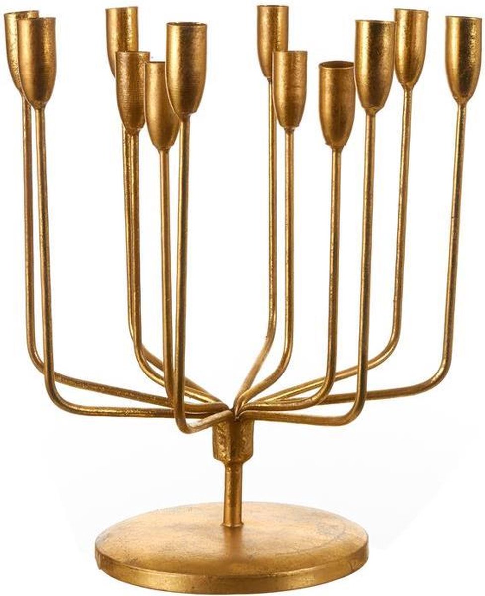 Mica Decorations - kandelaar goud - h39xd37cm