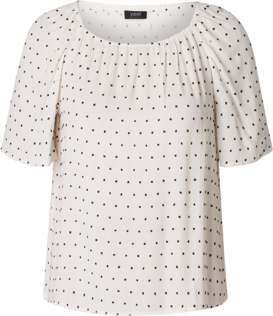 YESTA Wilma Tops - Natural White/Black - maat X-0(44)