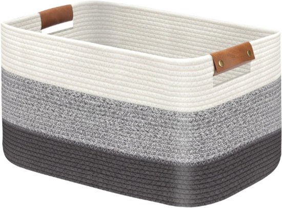 Katoenen touw opbergmanden voor het organiseren van speelgoed en handdoeken - 38 x 25
