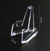 Coin Display - 24 Stuks - Munt Standaard - Hoogte 3,6 cm Kaart Houder - Houder Geschikt Voor Kaarten - Kaarten Houder - Munten Standaarden - Transparant - Visitekaarthouder - Munten Houder - Kaartenrek - Kaarthouder - S