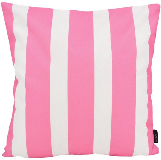 Sierkussen Rayure Rose | Collection Plein air / Extérieur | 45 x 45 cm | Coton / Polyester