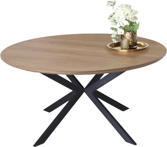 Table à manger ronde Ronsi marron 150cm table à manger ronde