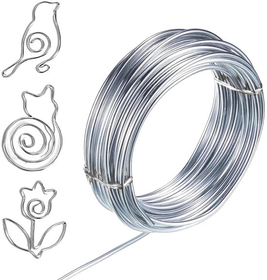 Aluminium Basteldraht 3mm X 20m - Kunststoffbeschichtet Weich & Biegsam