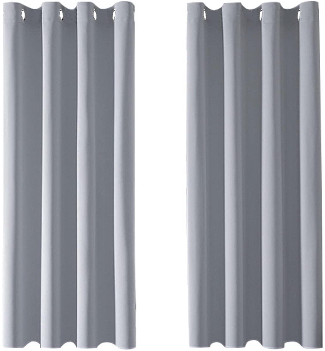 Unyqoos ® Moderne Lichtgrijze Verduisteringsgordijnen met Ingestanste Ringen voor Diverse Ruimtes, Set van 2, 122 x 140 cm grijs