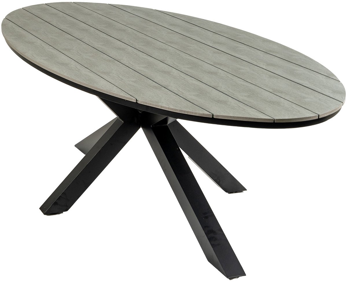 Ovale tuintafel Cyprus 280 cm | Grey | Polywood & Aluminium