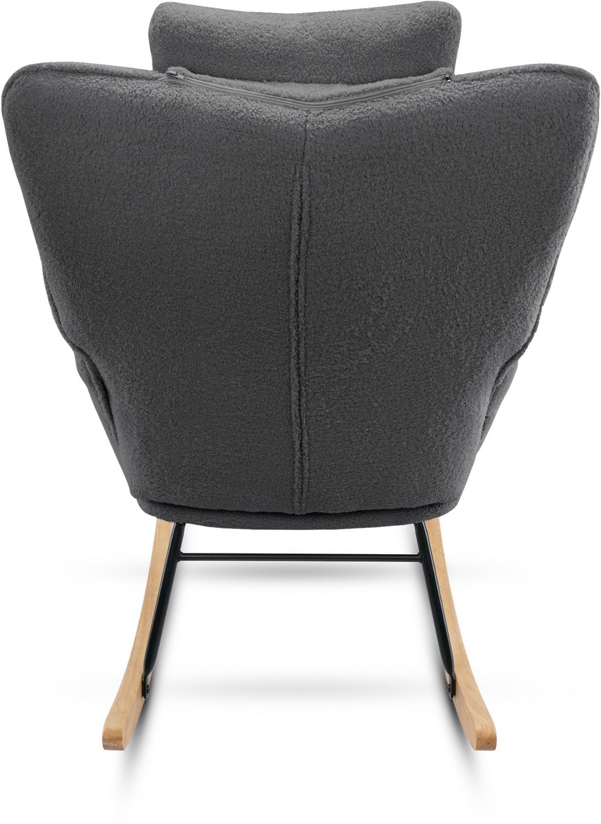 Schommelstoel - Stoelen - Meubels - Fauteuil - Grijs - 92 cm x 71 cm x 101 cm — afbeelding 13