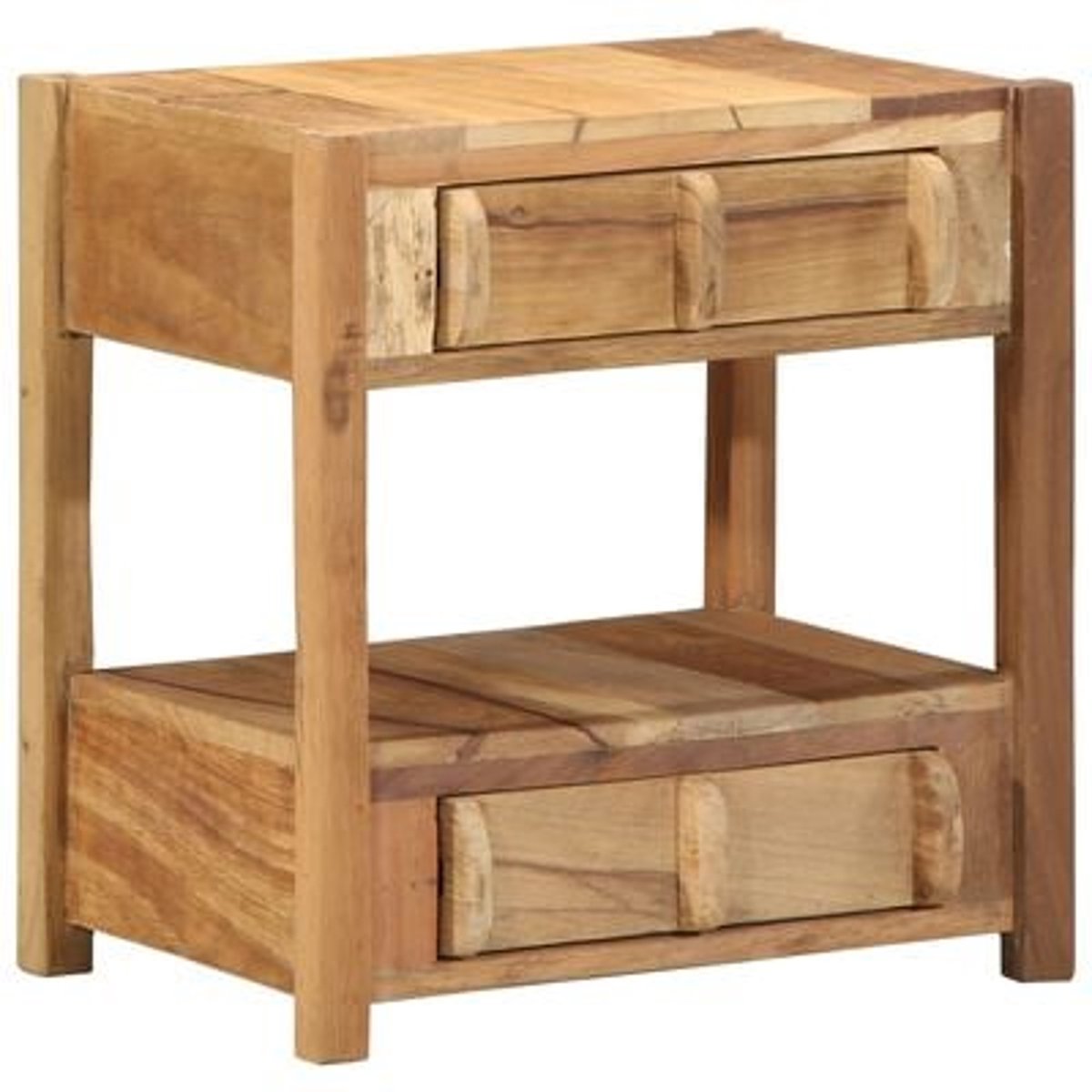 vidaXL Bijzettafel - Bruin - 43 - x - 32 - x - 46 - cm - Massief - Gerecycleerd - Hout