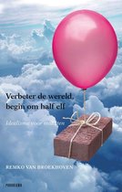 Roze ballon gebonden aan een baksteen zwevend in een lucht vol wolken.