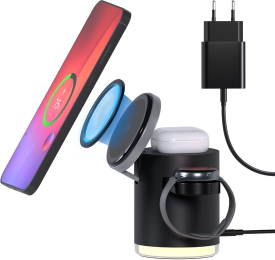 Native Union Rise 2-in-1 Qi2 Wireless Charger - Black | Apple begint bij