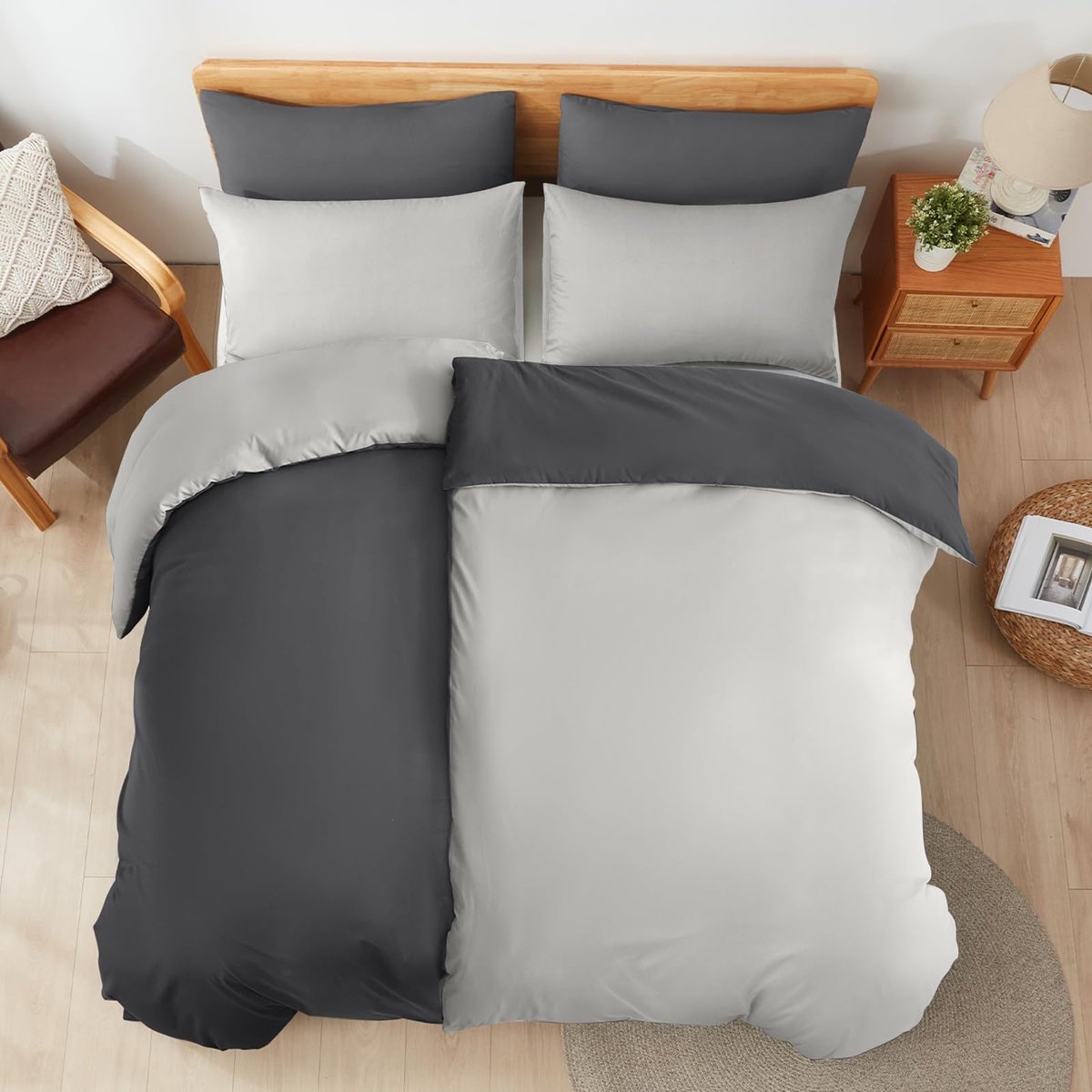 Ibenzoa® Beddengoedset van Zacht Katoen met Luxe Ritssluiting voor Optimale Slaapervaring