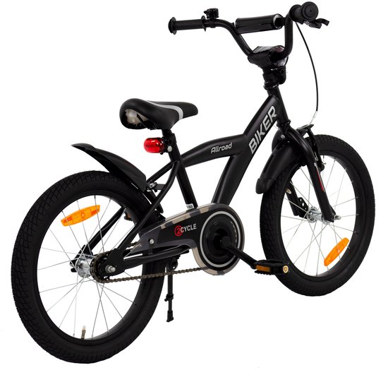 2Cycle Biker kinderfiets 18 inch (5 tot 7 jaar) voor jongens zwart — afbeelding 4