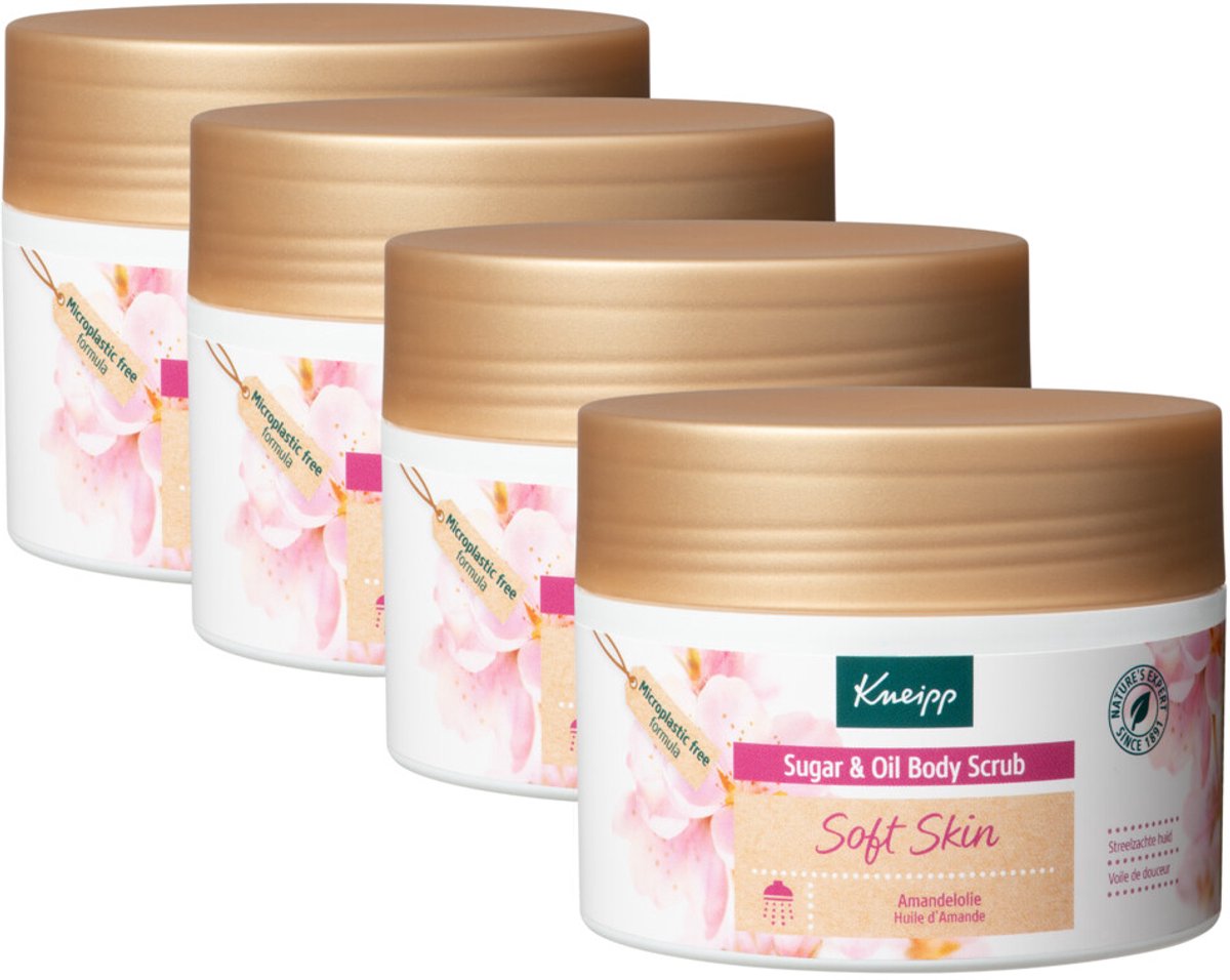 Goedkoopste 4x Kneipp Soft Skin Sugar Body Scrub Amandel 220 gr