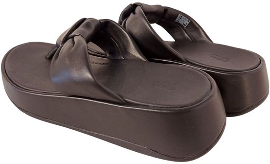 FitFlop F- Mode à plateforme en cuir souple Mode Knot NOIR - Taille 40