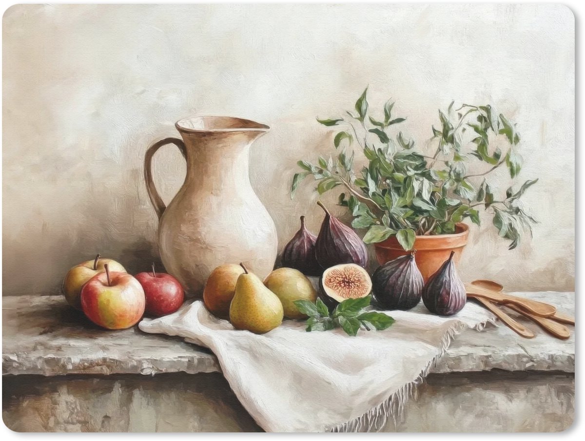 Muismat 23x19 cm - Mousepad Fruit - Kruiden - Landelijk - Muismatten