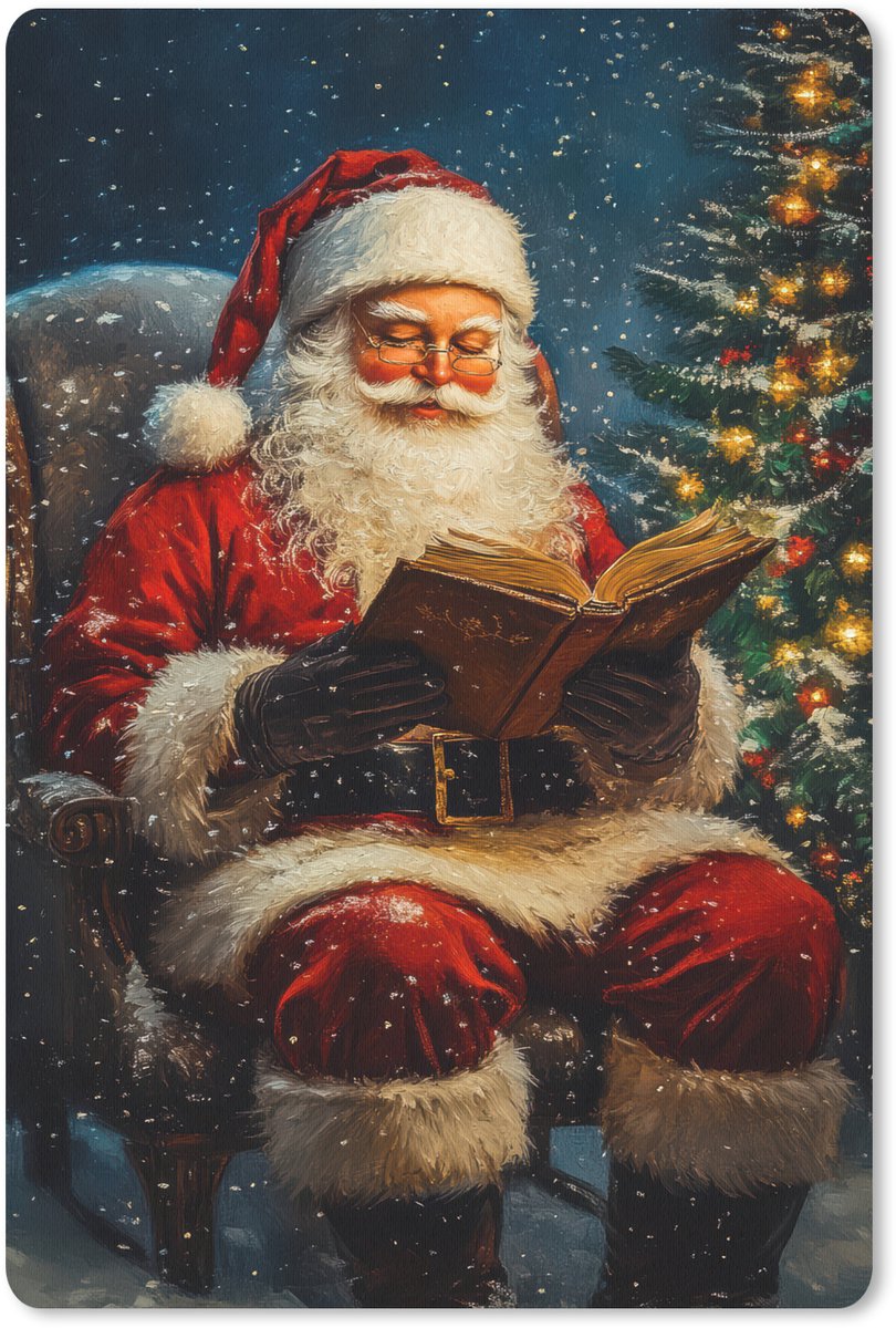 Muismat 18x27 cm - Mousepad Kerstman - Kerst - Winter - Kerstboom - Muismatten