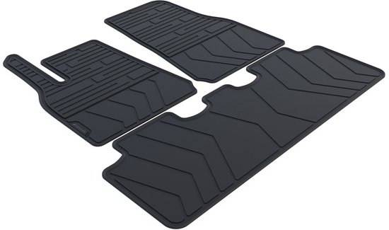 Tapis de voiture en caoutchouc sur mesure pour Tesla Model Y - Année de construction : 2021 - présent - Ajustement original - 3 pièces
