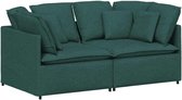 vidaXL - Canapé modulable avec coussins en tissu vert foncé