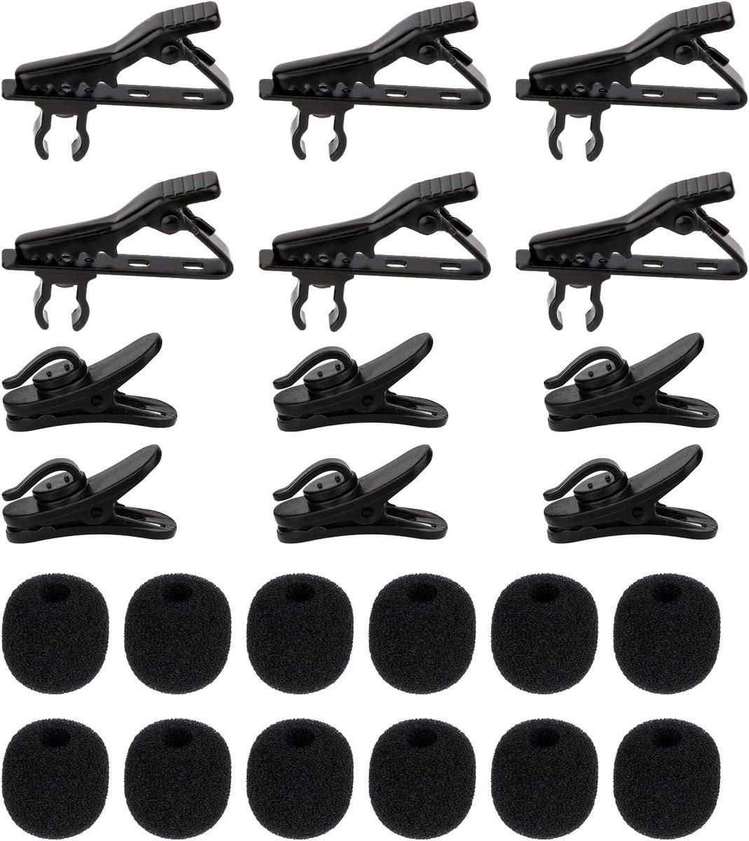Famanu 24 stuks metalen microfoon stropdas clip microfoon windscherm microfoon draad clip kit, microfoon halsband clip vervangingen voor Lavalier microfoons
