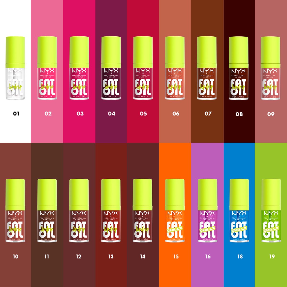 NYX Professional Make Up Fat Oil Chillz Lip Drip Lipgloss - Tot 12 uur hydratatie - Met keizersbes- en framboosolie - Polar Peppermint — cadeau in Verzorging - foto 5