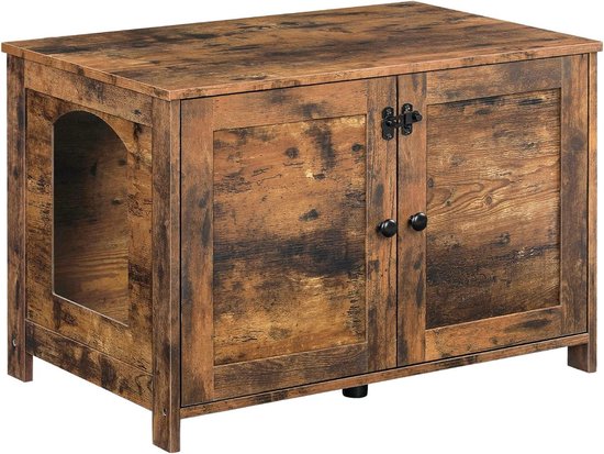 FEANDREA Kattenbakkast, kattenkast met deuren, voor kattentoilet, kattenhuis, eenvoudige montage, grijs PCL002G01 FEANDREA Kattenbakkast, kattenkast met deuren, voor kattentoilet, kattenhuis, eenvoudige montage, grijs PCL002G01