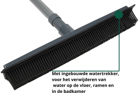 Bezem Binnen - Bezem met Telescoopsteel - Bezem Rubber - Bezem Zwart - Kappersbezem - Rubber bezem & Vloerwisser met steel van Bavepa — afbeelding 2