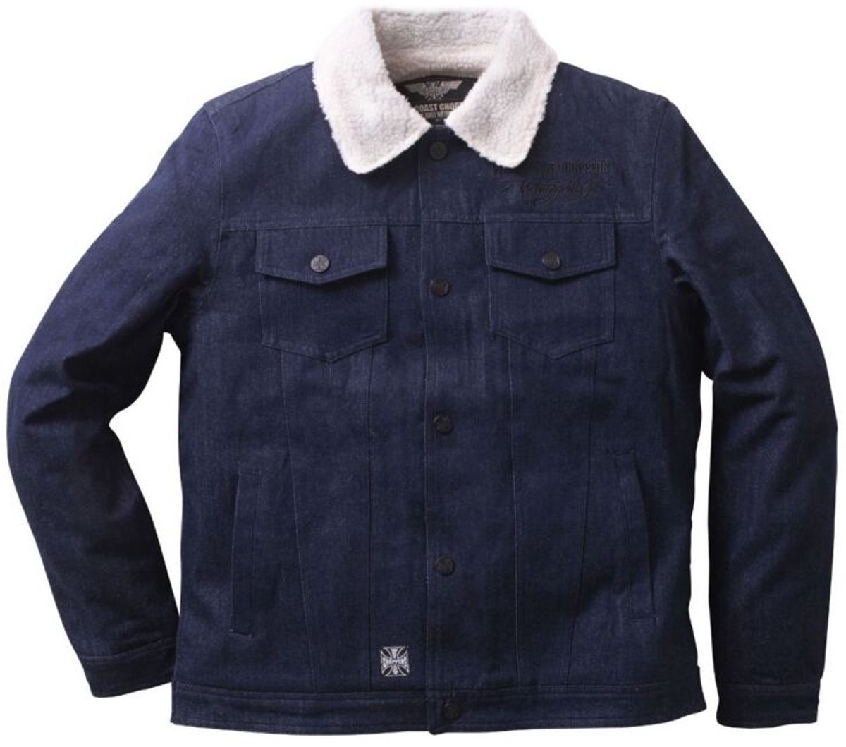 West Coast Choppers WCC Sherpa Lined Canvas Heren Tussenseizoensjas - blauw - M