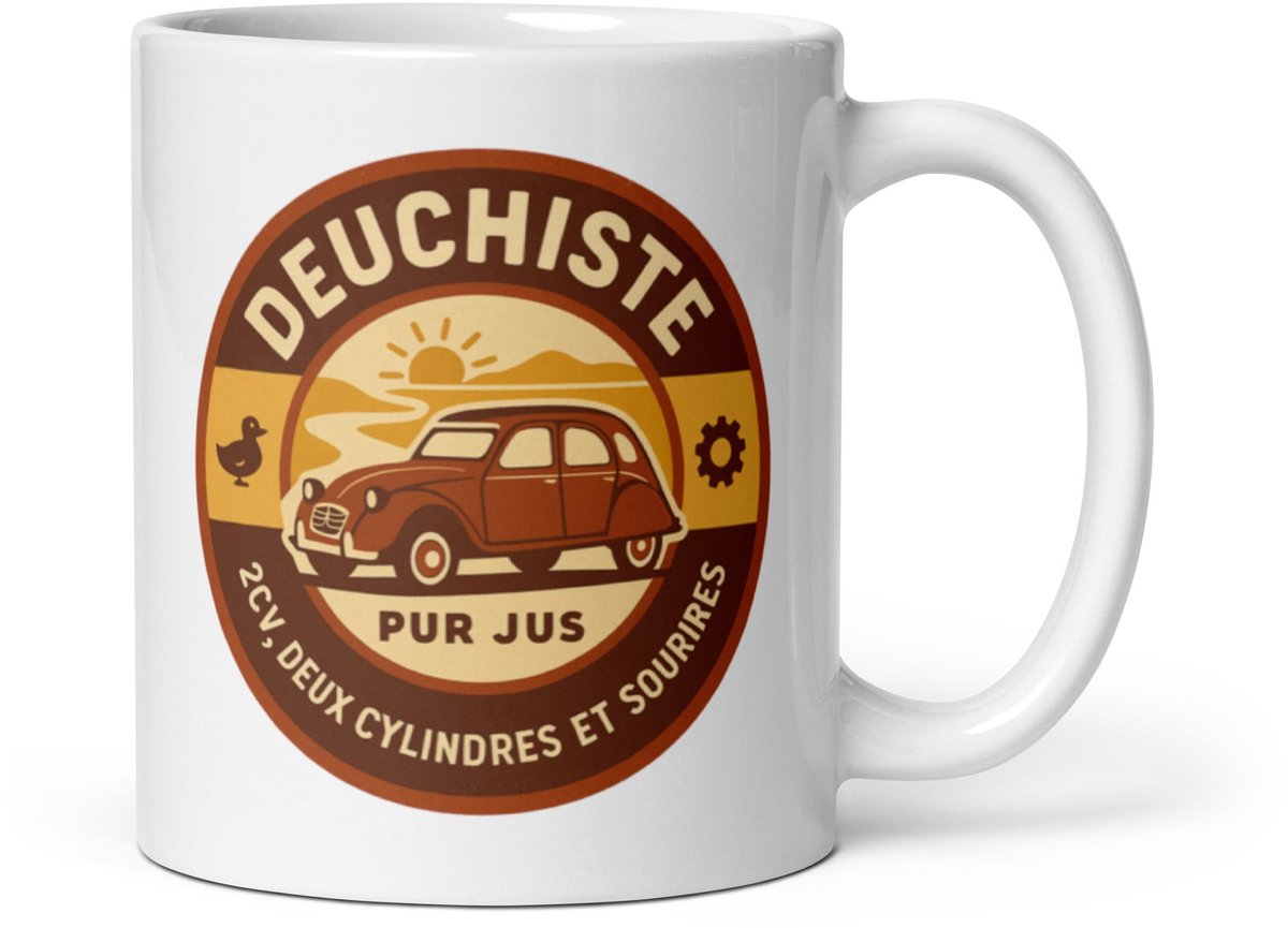 De2pktjes - Mok “Deuchiste Pur Jus” – Twee cilinders in je koffie