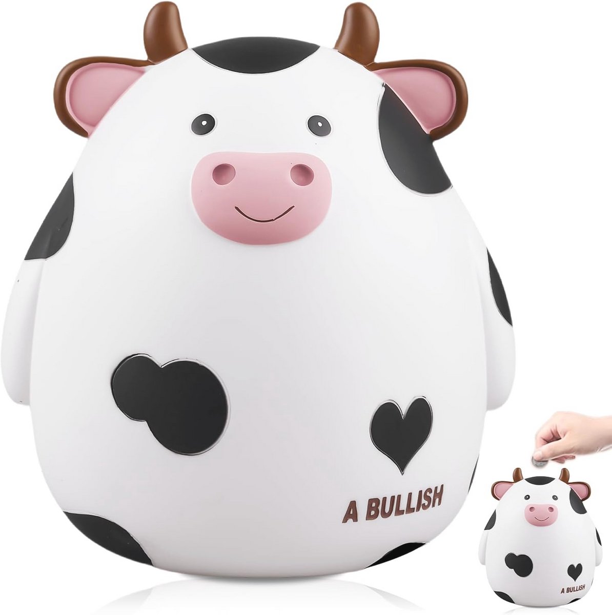 Groot Witte Koe Spaarvarken - Schattige Spaarpot voor Kinderen, Decoratie en Verjaardagscadeau
