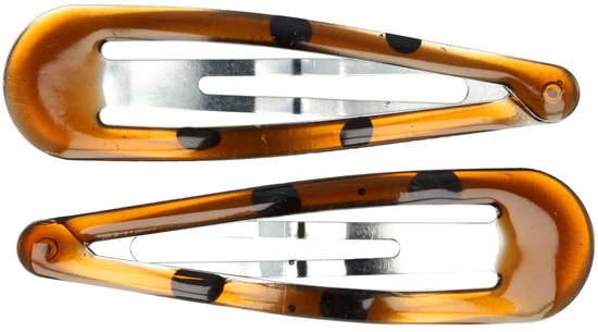 Accessoires pour cheveux Épingles à cheveux clic-clac époxy 9 cm – Marron – Prise ferme