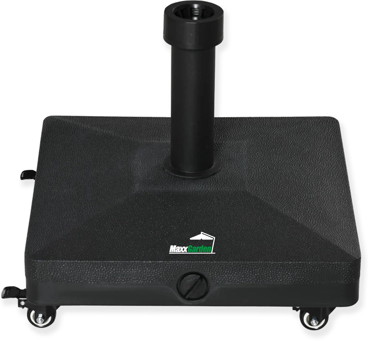 MaxxGarden Parasolvoet - Parasolhouder - Vulbaar tot 17kg - Verrijdbaar - Zwart