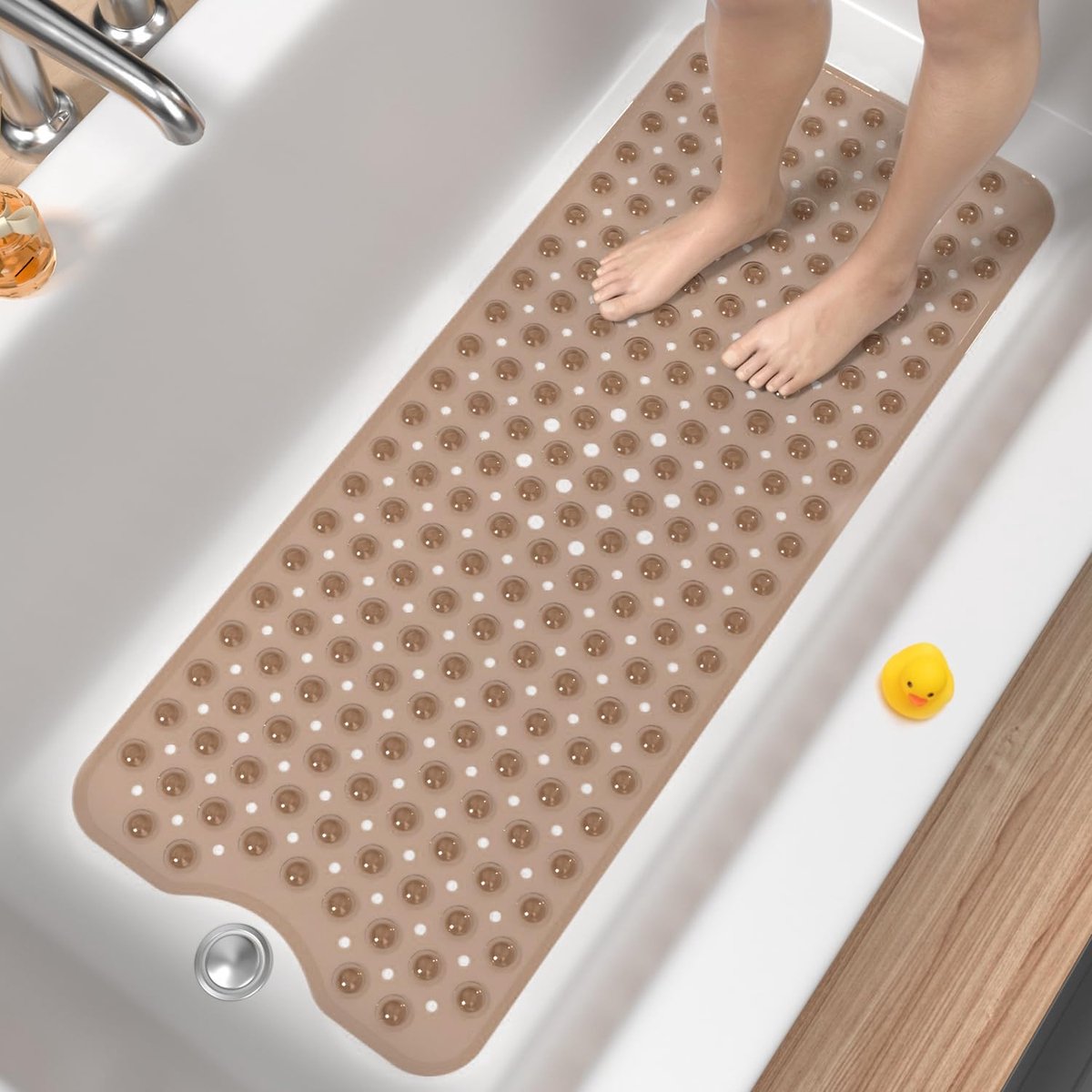 Ibenzoa® Extra Lange Anti-Slip Badmat met Schimmelbestendige Eigenschappen voor Veilig Douchen en Baden