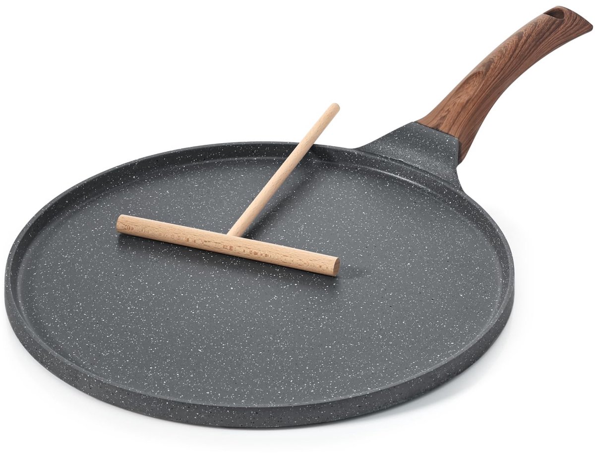 Ibenzoa® Prachtige 26 cm Anti-aanbak Pannenkoekenpan met Granieten Coating voor Inductie