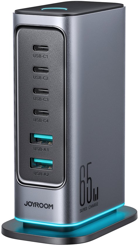 Joyroom - 65W Laadstation met USB 3.0 en USB C - Bureau Adapter - Multi Port Docking Station - Grijs
