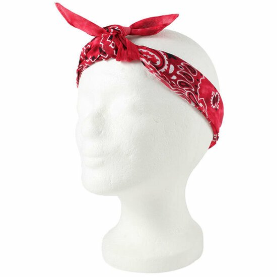 Bande de cheveux Bandana Mouchoir Tie Dye Paisley Print Red Batik Pattern Fabric
