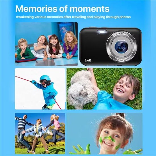Digitale camera 1080P 44MP 16x zoom 2,4-inch scherm, 32GB kaart | bol