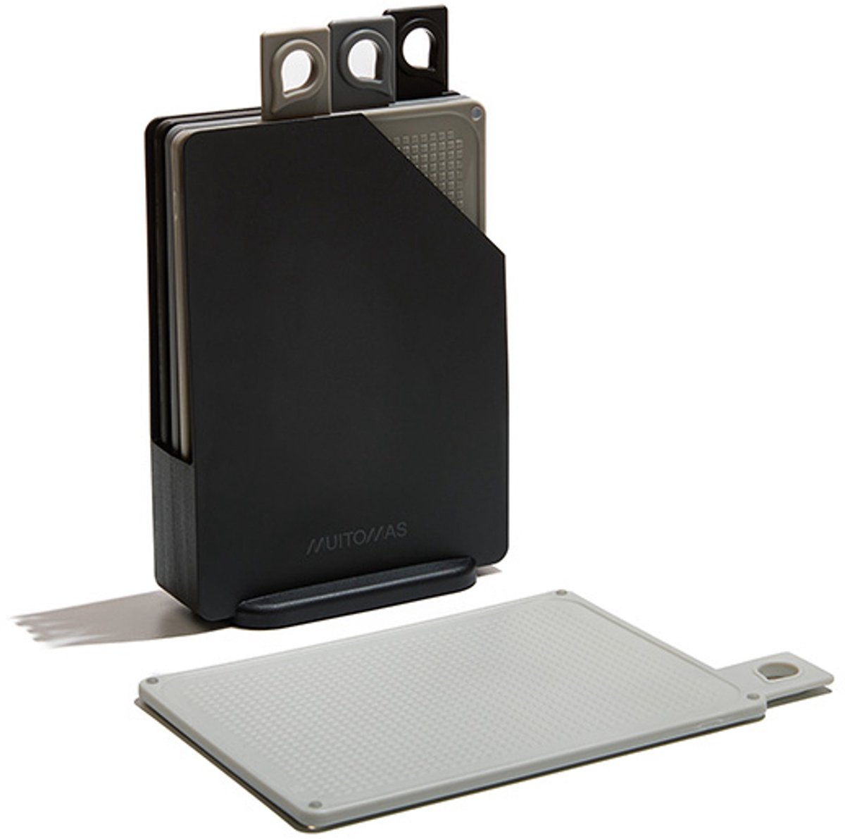 Muitomas Snijplankenset - 4 snijplanken - Antislip hoeken - Hygiënisch & vaatwasmachine bestendig - Zwart