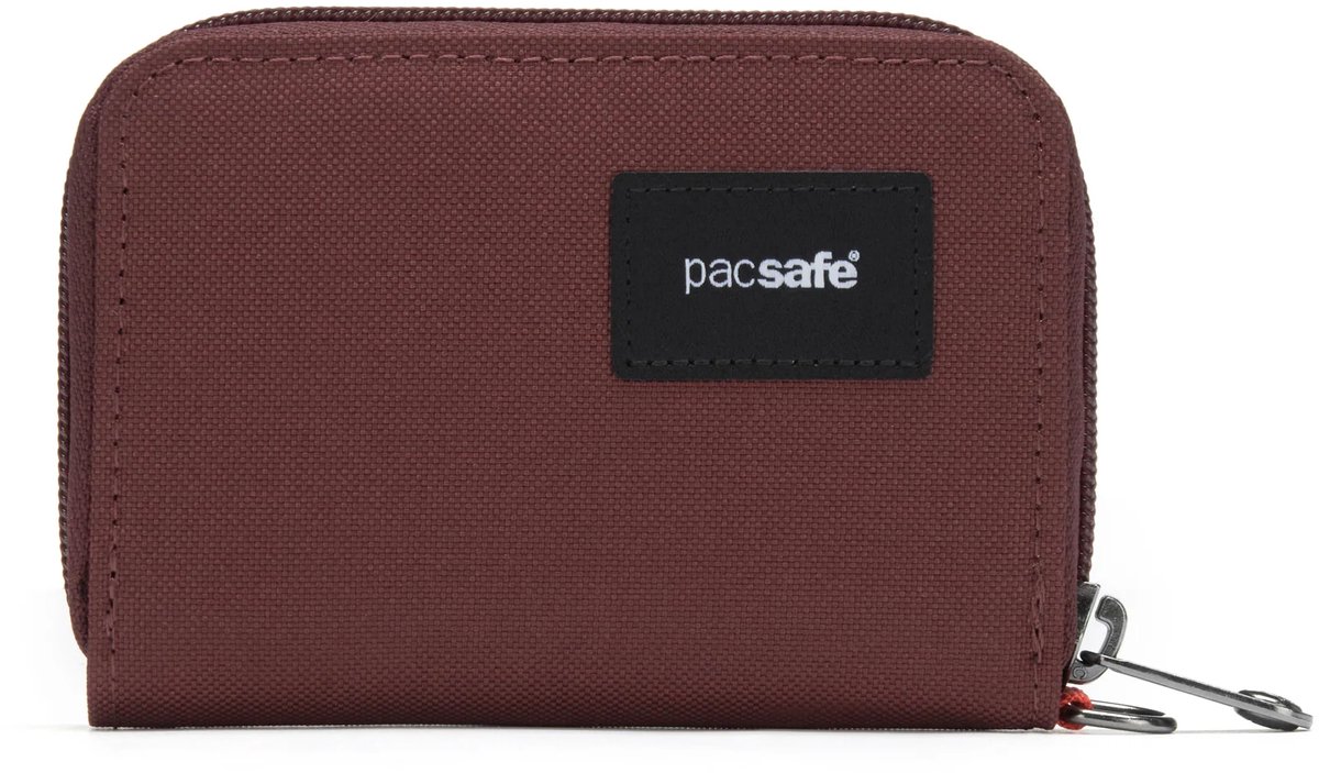 Pacsafe Portemonnee - 11 x 8 x 2 cm - Pasjeshouder - RFID-blokkerend - Beveiligde Portemonnee - Anti-diefstal Pasjeshouder - Gerecycled Polyester - Rood