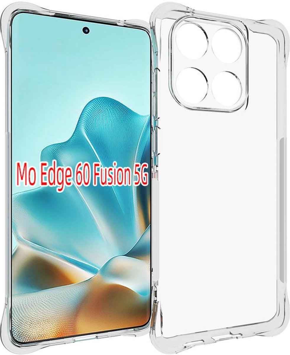 Mobigear Doorzichtig Hoesje geschikt voor Motorola Edge 60 Fusion Telefoonhoesje Flexibel TPU | Mobigear Cushion Backcover | Doorzichtig Telefoonhoesje Edge 60 Fusion | Edge 60 Fusion Case | Back Cover - Transparant