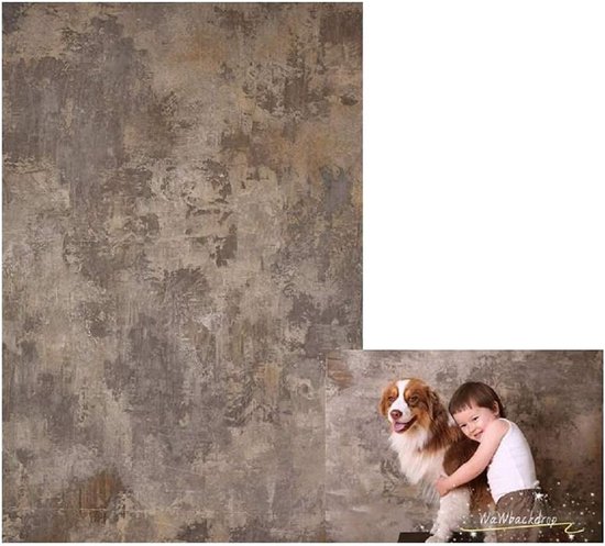 WaW 1,5 x 2,2 m fotoachtergrond fotografie, stof, retro, donkergroen, voor fotostudio's, vintage, beton, foto achtergronddoek backdrop voor pasgeborenen, baby, portret