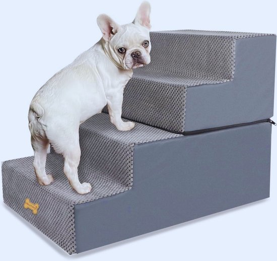 UISEBRT Dog Stairs Pet Stairs for Dogs, 4-Stage Dog Stairs with UISEBRT Dog Stairs Pet Stairs for Dogs, 4-Stage Dog Stairs with