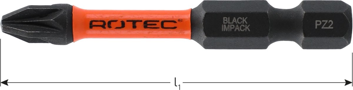 Rotec IMPACT Bit PH2 (Pozi) L 50 mm E6.3  2 stuks