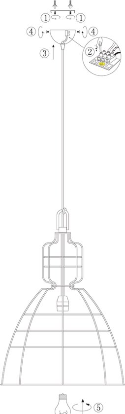 Éclairage - Suspension industrielle AN 1-l. 48x68cm - Noir